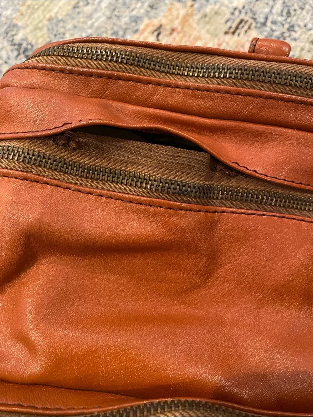 Bag, Classic Men's Leather Weekender Orange